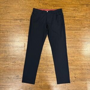 Redvanly Black Performance Golf Kent Pull On Chino Pants Trousers Men's XL 36x34